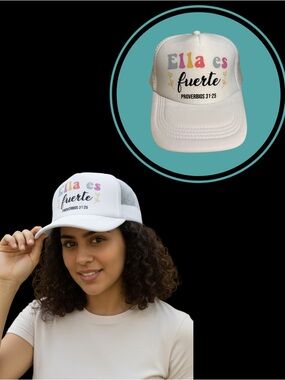 Cap with Christian message in
Spanish "Ella es fuerte” Prov.31:25